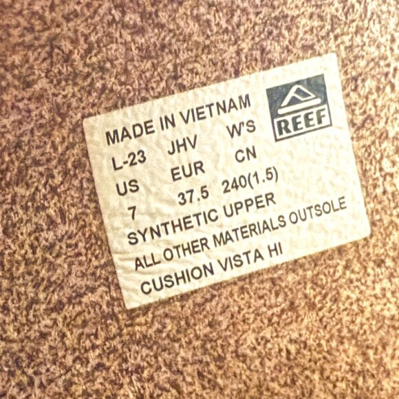 Reef Cushion Vista Hi Sandals Women's 7 Natural Platform Slides Cork Footbed - Picture 10 of 10